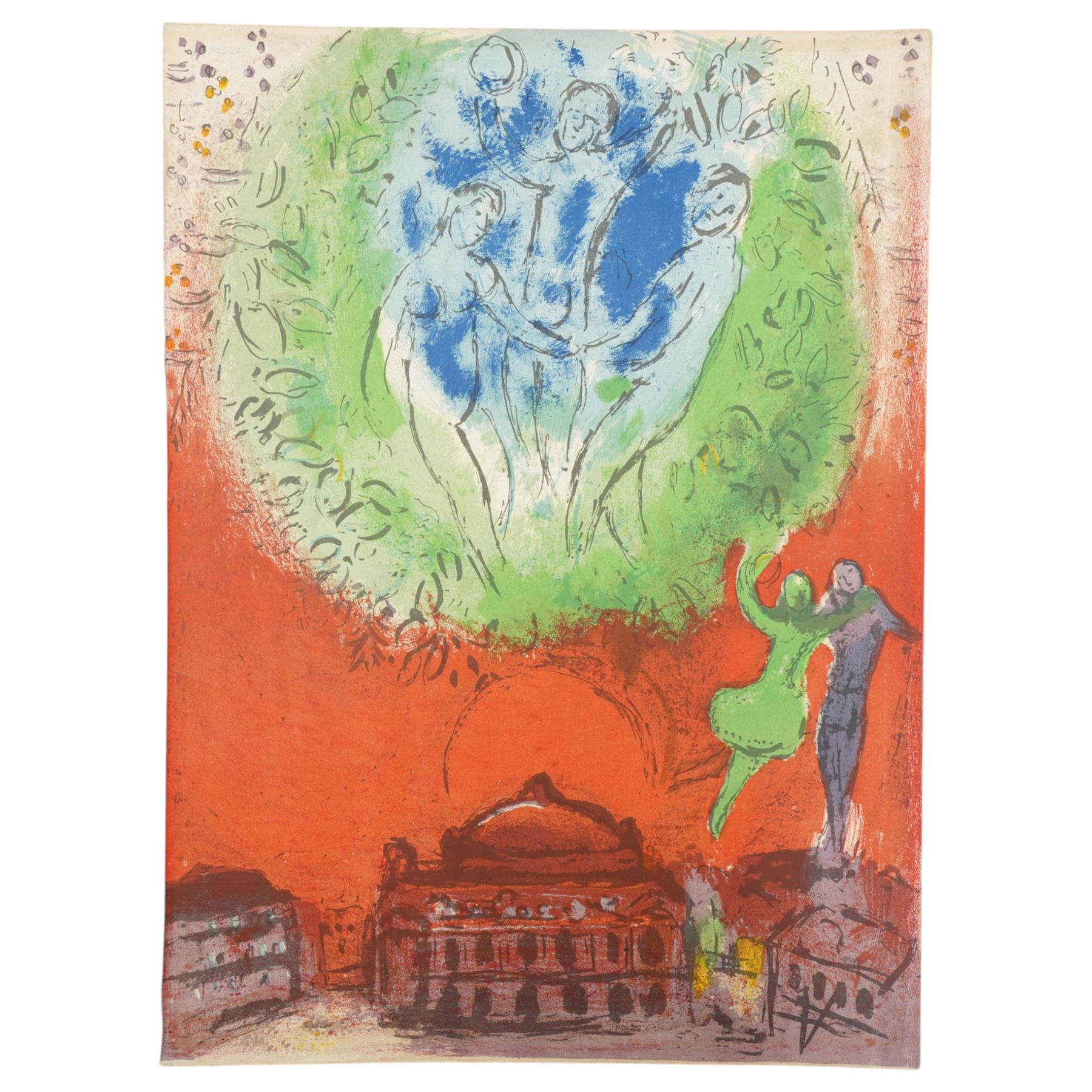 Marc Chagall (Russian/French 1887-1985): 'L'Opéra', offset colour lithograph pub. Derriere le Miroir 38cm x 28cm (unframed)