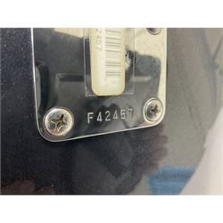 Music Man Bongo 4 string bass guitar, in sapphire black finish, serial no F42547, in black Music Man hard case, guitar L113cm