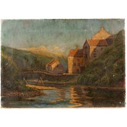English School (Late 19th/Early 20th Century): View of Whitby and Staithes Beck Bridge, pair of oils on canvas unsigned max 25.5cm x 36cm (2) (unframed)