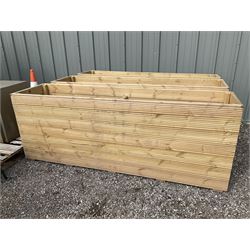 Large Ruby rectangular tanalised timber planters  - THIS LOT IS TO BE COLLECTED BY APPOINTMENT FROM DUGGLEBY STORAGE, GREAT HILL, EASTFIELD, SCARBOROUGH, YO11 3TX