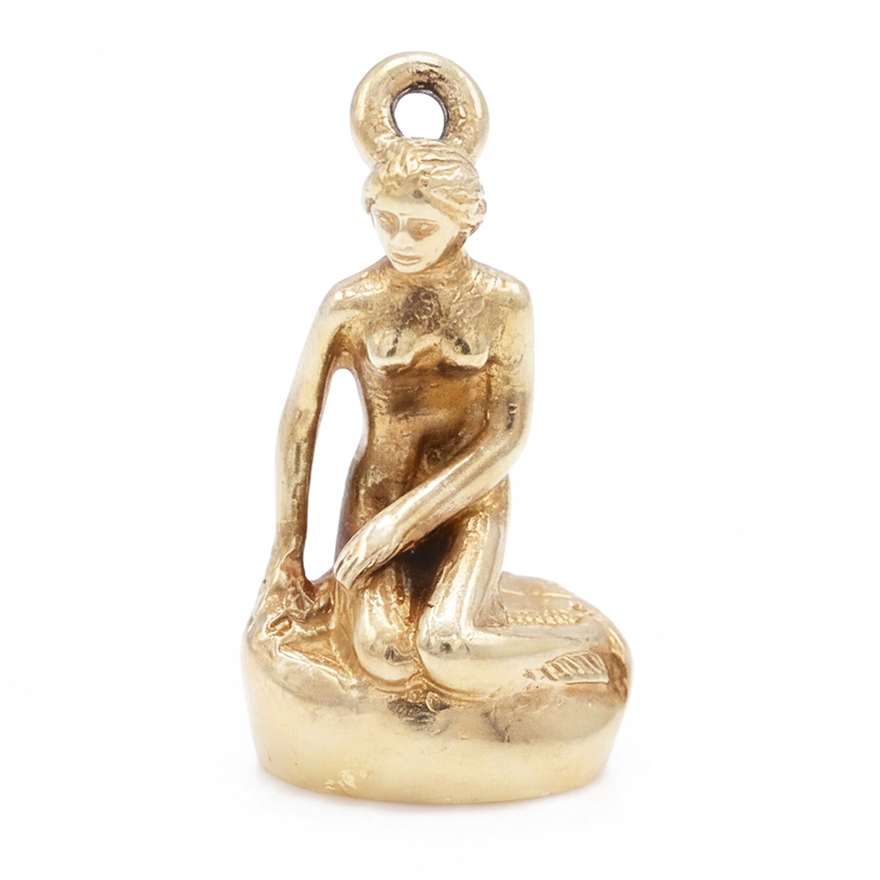 Danish 14ct gold 'Little Mermaid' charm / pendant by Bernhard Hertz, stamped 585