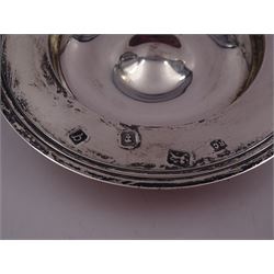 Modern silver armada dish, hallmarked, together with a modern silver spoon, with tapering handle, hallmarked 