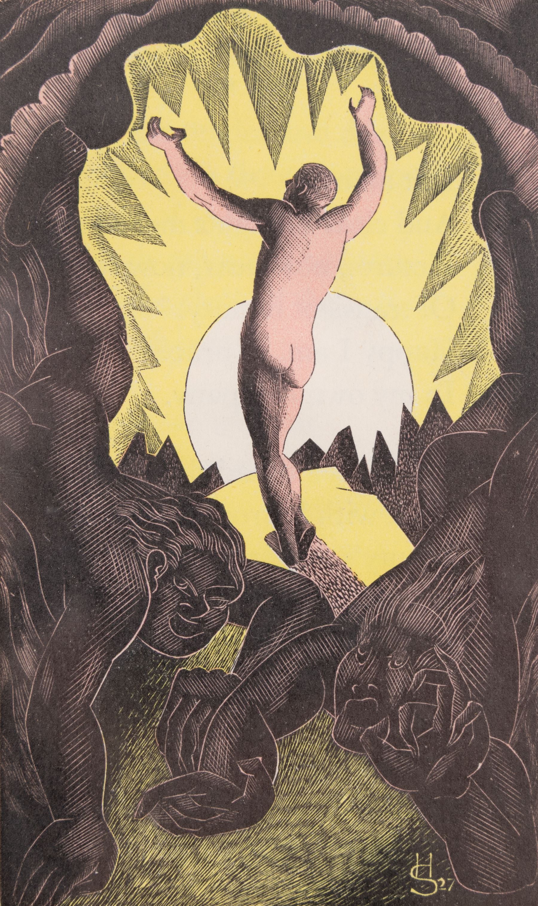 Blair Hughes-Stanton (British 1902-1981): Alone, wood engraving signed with initials in the plate and dated '27, 12.5cm x 8cm 