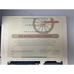 Hornby Railways '00' gauge - 'Time For A Change' 50th Anniversary Collection Limited Edition ceramic plate and locomotive set, No. R649, containing A4 4-6-2 locomotive 'Sir Ronald Matthews' No. 1, L.N.E.R blue livery and a Royal Doulton plate with an image of the same locomotive, limited edition No.171/3000; boxed with certificate in transport packaging.