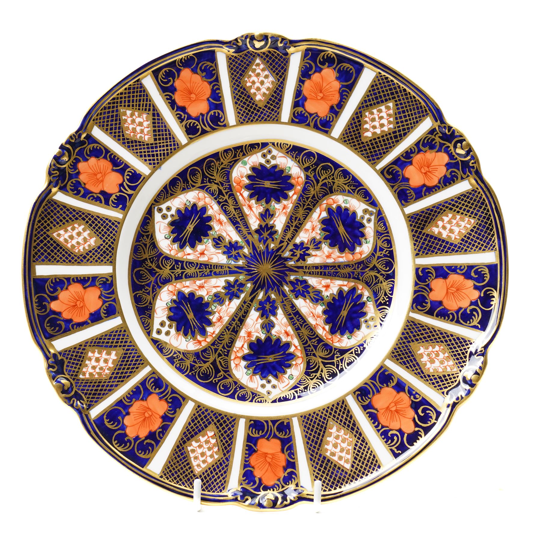 Royal Crown Derby Imari pattern 1128 wares, comprising two hexagonal tubular vases, one tray, one plate, and a collection of Spode items, one hexagonal vase with box (7)