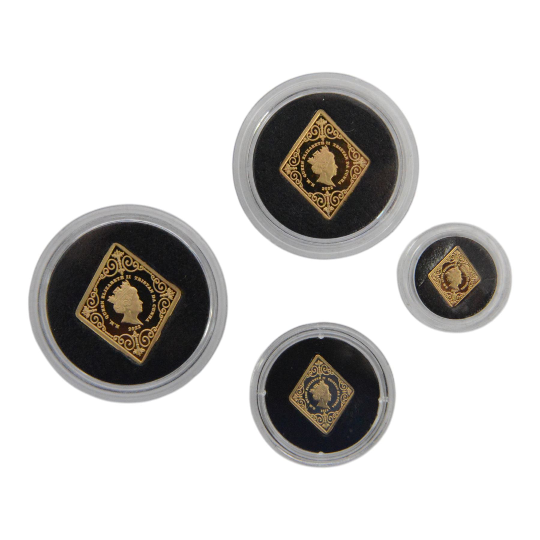 Queen Elizabeth II Tristan da Cunha 2022 'Queen Victoria 125th Diamond Jubilee Anniversary Gold Sovereign Prestige Set', comprising gold proof full to one eighth sovereigns, retailed by Hattons of London, cased and boxed with certificate