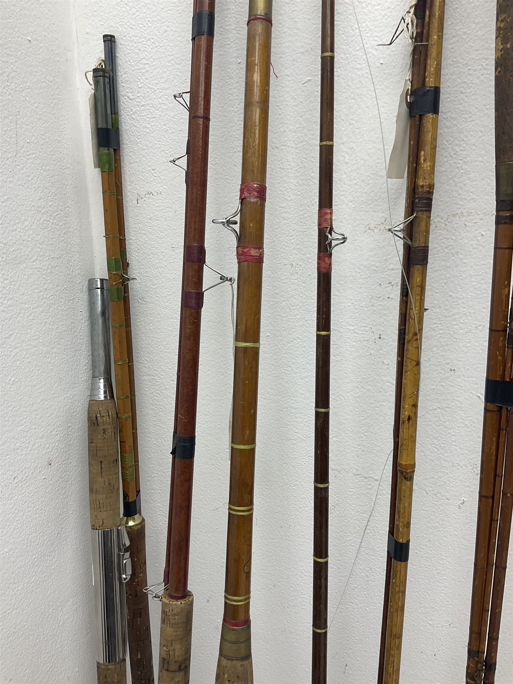 Collection of split cane and similar part fishing rods, etc