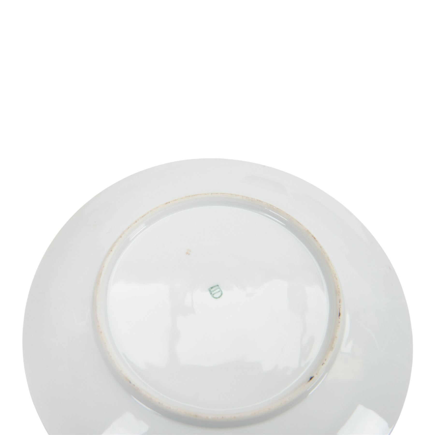  20th century Royal Vienna-style part tea service, comprising eight cups and saucers, ten dessert plates, one cake plate, milk jug and sugar bowl