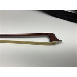 Early 20th century French Mirecourt violin with 35.5cm two-piece maple back and ribs and spruce top; bears label 'The Garrodus Violin H & Co No.1587 Anno 1912' L59cm overall; in modern fitted case with bow