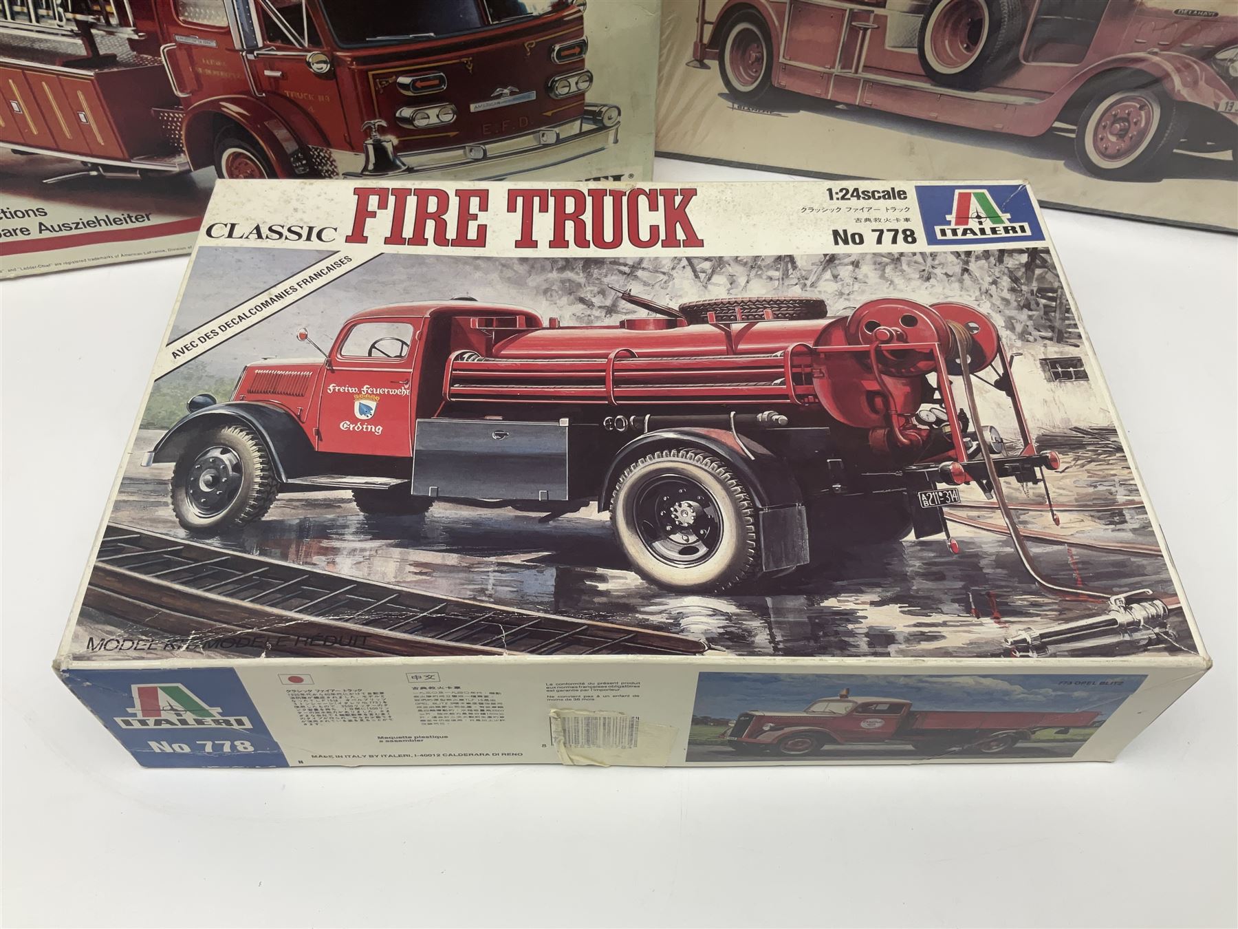 Seven scale model assembly kits to include Airfix, Heller, Italeri etc in one box