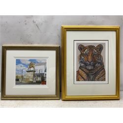 John Gledhill (British Contemporary): 'King Billy' - King William III Statue Hull, limited edition print signed and numbered 3/95 in pencil 20cm x 23cm; Hannah Charlton (British Contemporary): 'Tiger King', limited edition print signed titled and numbered 1/150 in pencil 23cm x 30cm (2)