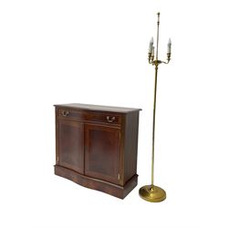 Repro mahogany Regency style sideboard and standard lamp