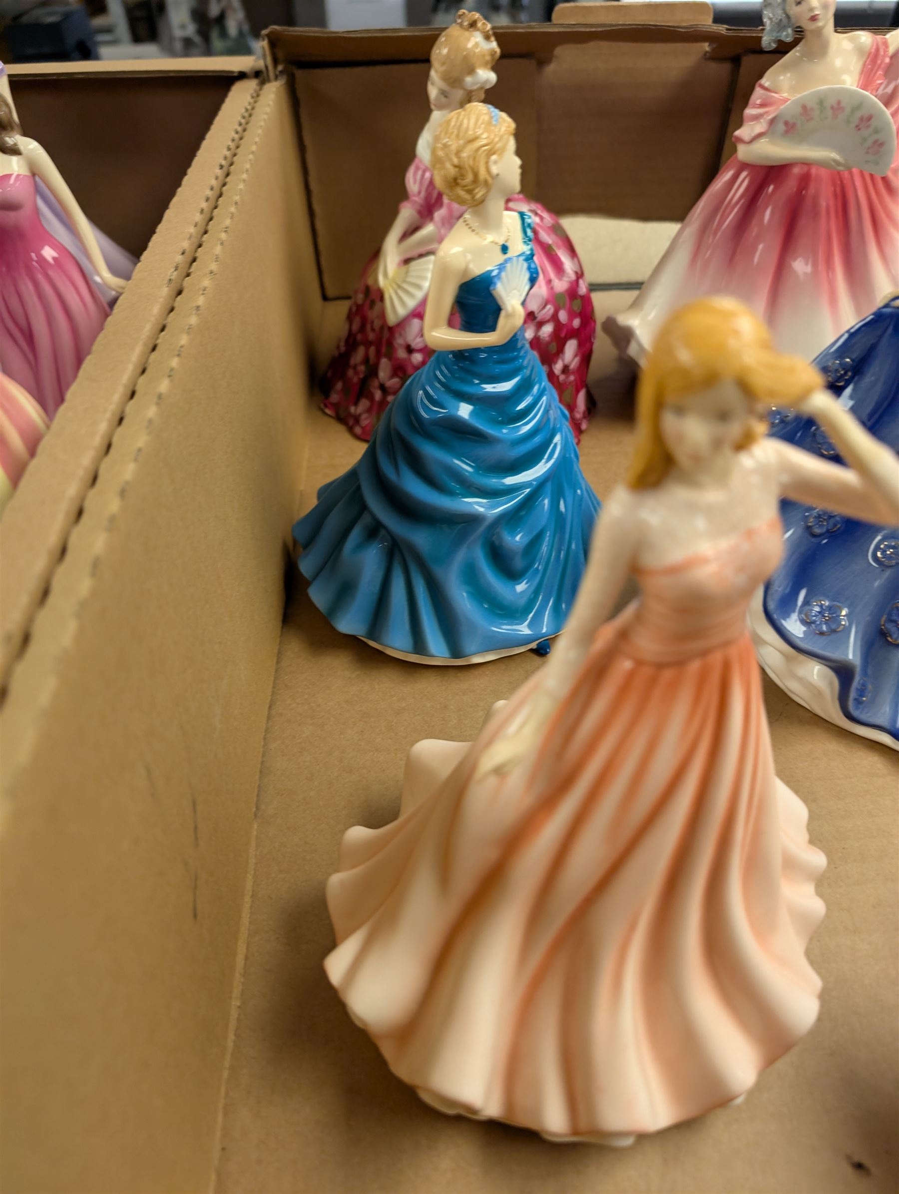 Eighteen Royal Doulton figures including Victoria, Pauline, Alexandra and Charlotte