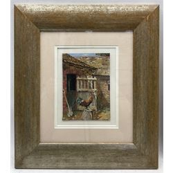 Jack Ridley (British 20th Century): Goose and Goslings and Cockrel in the Farmyard, two oils on board signed 17cm x 12cm (2)