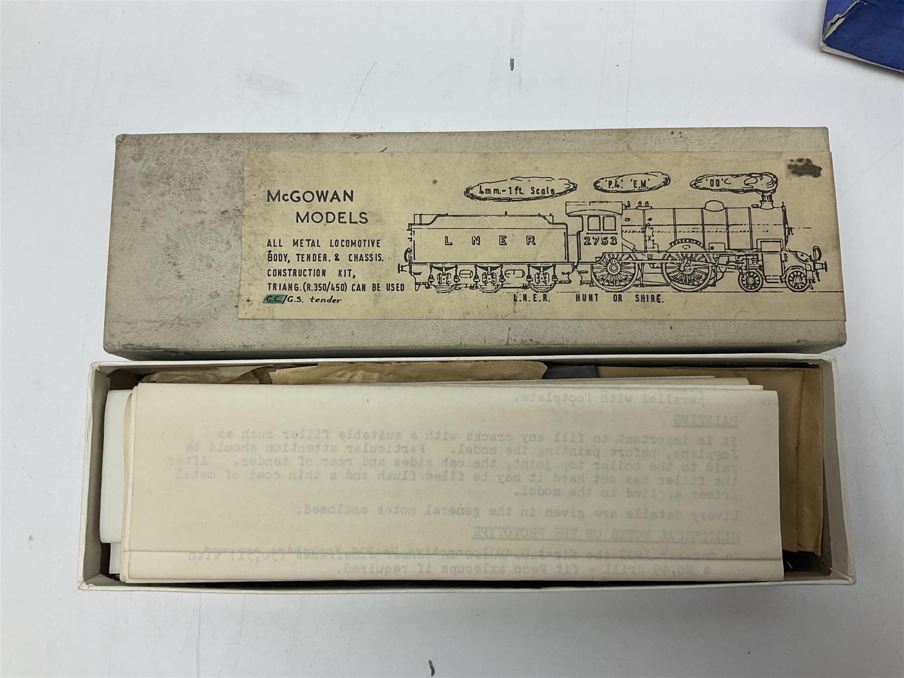 '00' gauge - two McGowan Models metal construction kits - D49 Hunt or Shire Class 4-4-0 locomotive and B17/1 Sandringham Class 2-6-0 locomotive; both boxed with instructions