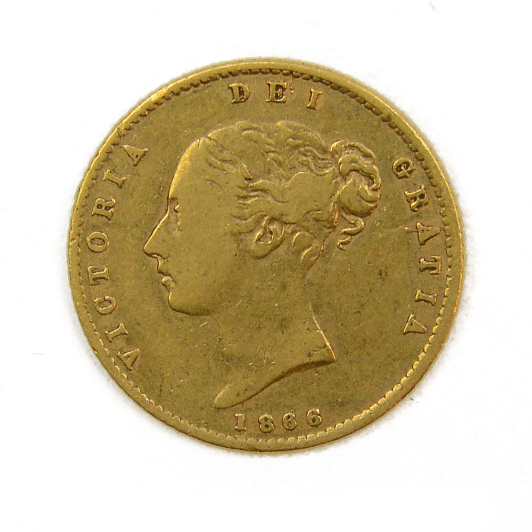 Queen Victoria 1866 gold half sovereign coin