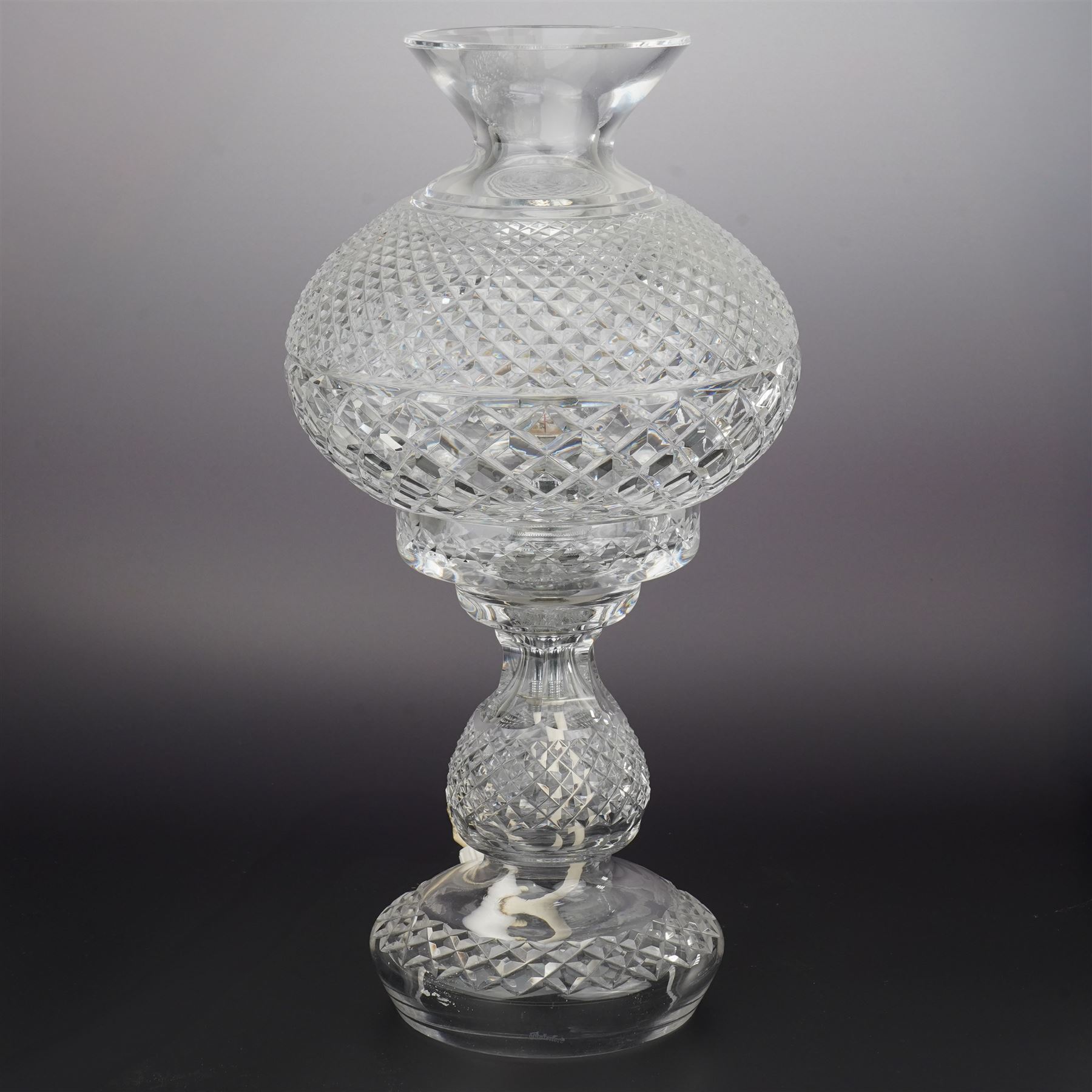 Waterford Inishmore pattern glass table lamp H36cm