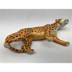 Group of Beswick figures to include leopard no 1082, rabbits, swan, pheasant no 1226 etc, all with marks beneath