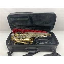 St Louis Alto saxophone, serial no.82437 in John Packer JP Blues 141 carrying case; with two-piece saxophone stand