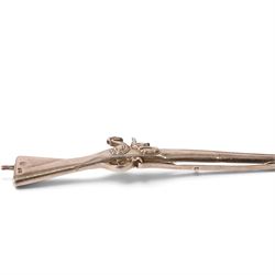 Victorian miniature silver flintlock rifle, L17cm