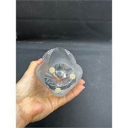 Lalique clear and frosted glass 'Thebes' vase, engraved beneath Lalique France and bearing original label to inside of rim, H11.5cm











 