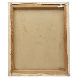 John Gilbey Bowles (British 1929-2011): Portrait of a Boy Wearing a Green Jumper, oil on canvas unsigned 61cm x 51cm (unframed)