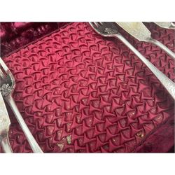 Canteen of cutlery by George Davis, Halifax, with silver ferrules 