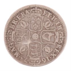 Charles II 1675 silver half crown coin