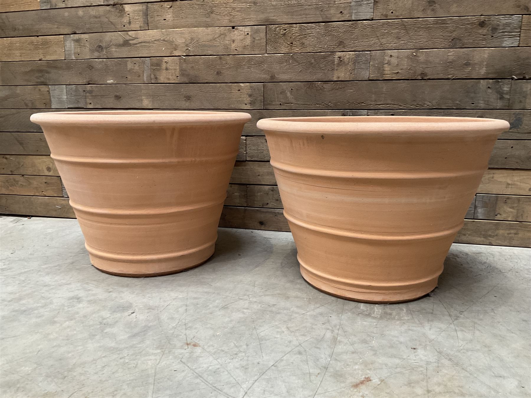 Pair terracotta planters