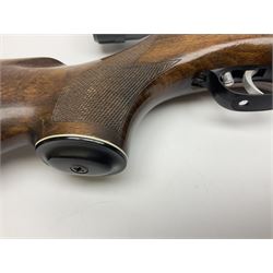 Weihrauch model HW 77 K  .22 air rifle with under lever action, beech stock with chequered pistol grip and Tasco WA39x40-1 scope, serial no.1283661 L102cm overall NB: AGE RESTRICTIONS APPLY TO THE PURCHASE OF THIS LOT