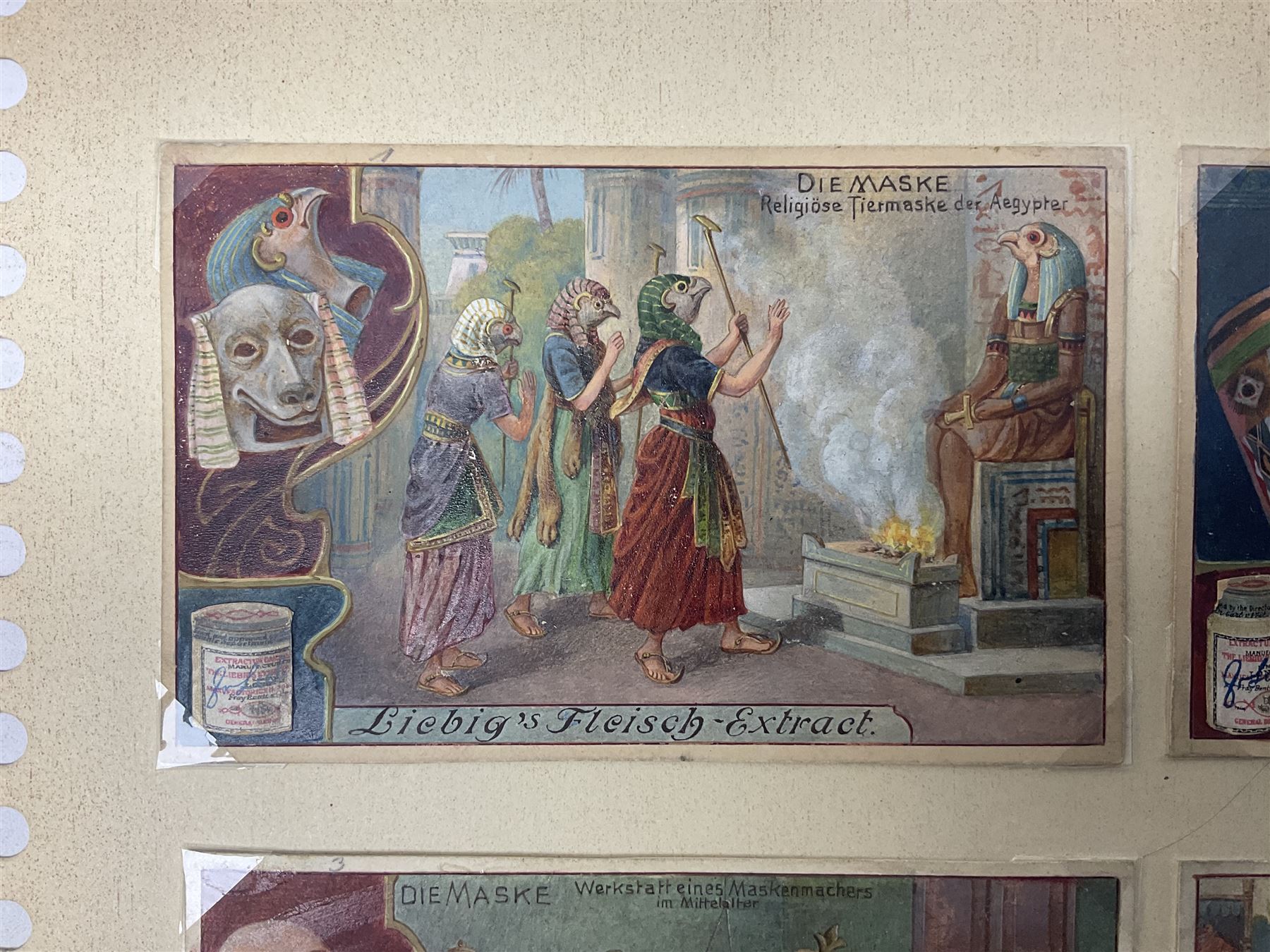 Six original Liebig watercolour illustrations:  'Le Masque' 1912