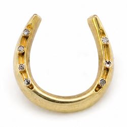 19th / early 20th century diamond horseshoe brooch, set with seven rose cut diamonds
