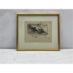 Joseph Richard Bagshawe (Staithes Group 1870-1909): Fishermen at Staithes, pencil unsigned 17cm x 22cm
Provenance: acquired direct from the trustees of the Bagshawe Estate when the final part of the artist's studio collection was dispersed in Whitby in the 1990s, never previously been on the open market 
