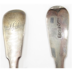  Pair of Georgian silver fiddle pattern tablespoons by Charles Dalgleish Edinburgh 1819 approx 4oz  