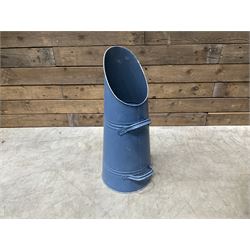 Black painted wrought iron fire guard , wicker log basket with stand, coal bucket and a fire kerb (4)