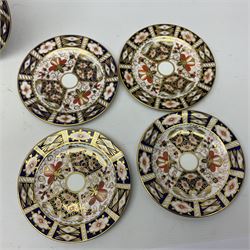 Ten Royal Crown Derby plates all in imari pattern 2451, in various sizes, comprising five D15.5cm, four D18cm and one D23cm
