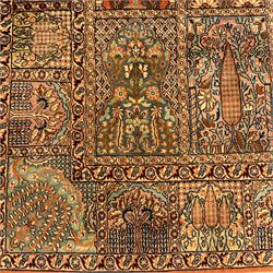 Persian Qom silk garden panel rug or 