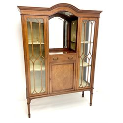 Edwardian inlaid mahogany display cabine