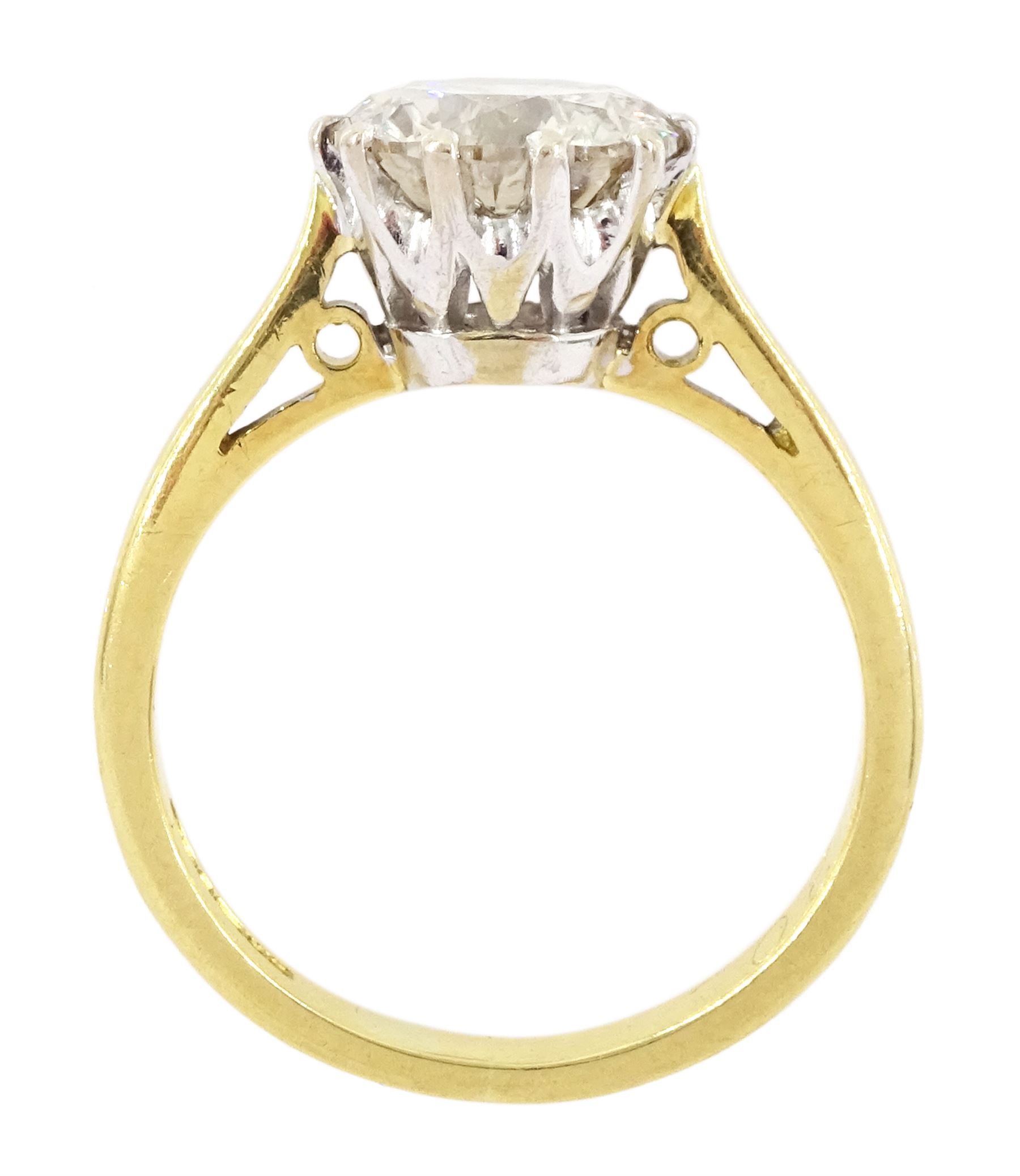 18ct gold single stone round brilliant cut diamond ring, Birmingham 1994, diamond approx 1.90 carat