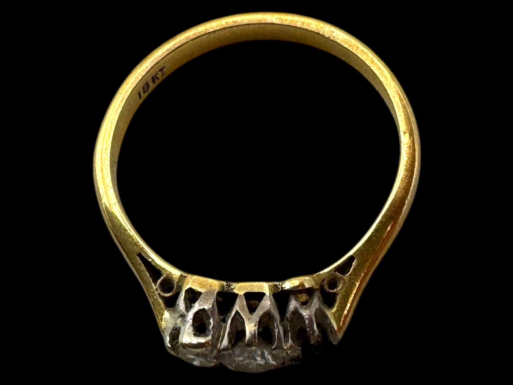 Two 18ct gold stone set rings