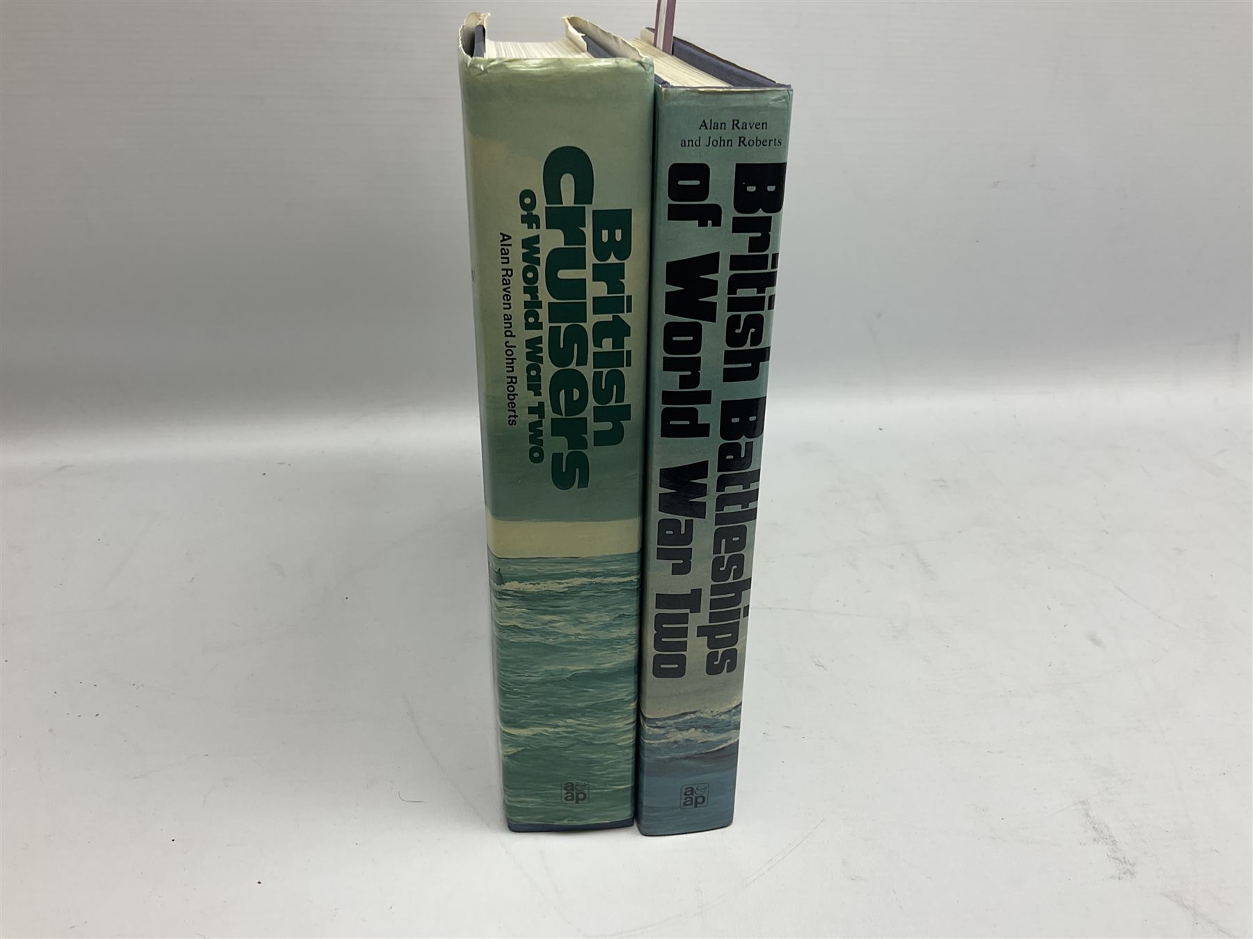 Raven & Roberts: two volumes - British Battleships of WW2. 1981 Third impression; and British Cruisers of WW2. 1980; both with dustjacket (2)