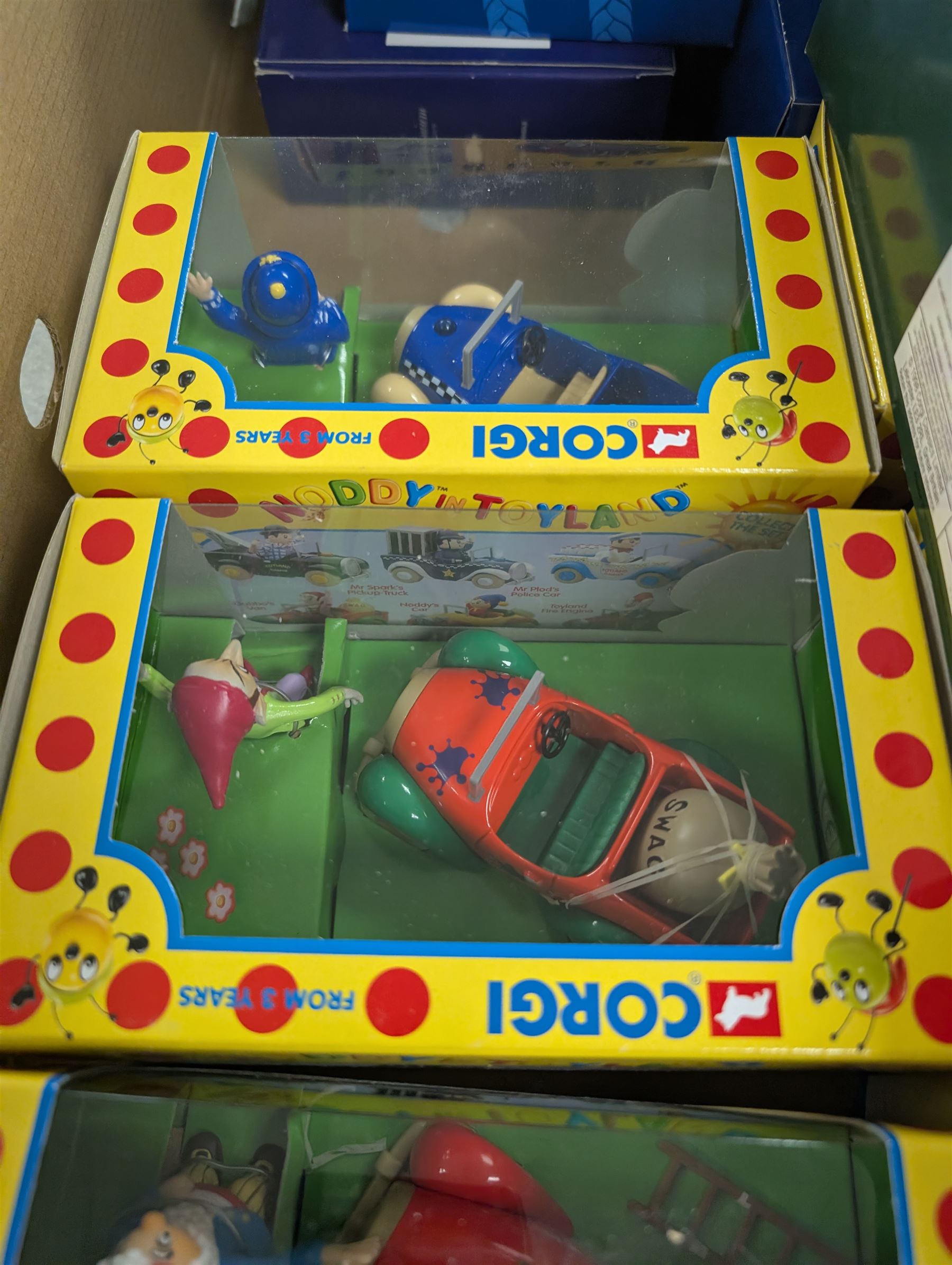 Collection of diecast model vehicles, including Corgi special edition giftsets - Weetabix, Royal Mail and Eddie Stobart, two Vanguards models, six Corgi Noddy vehicles, etc in two boxes