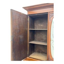 Victorian walnut dresser, projecting cornice over mirrored front, fitted with two short over two long drawers, on turned feet