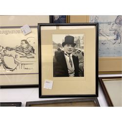 After Tony Kentuck set four courtroom cartoon prints, together with vintage reproduction of 19th Century advert, and further cartoons and prints (15)