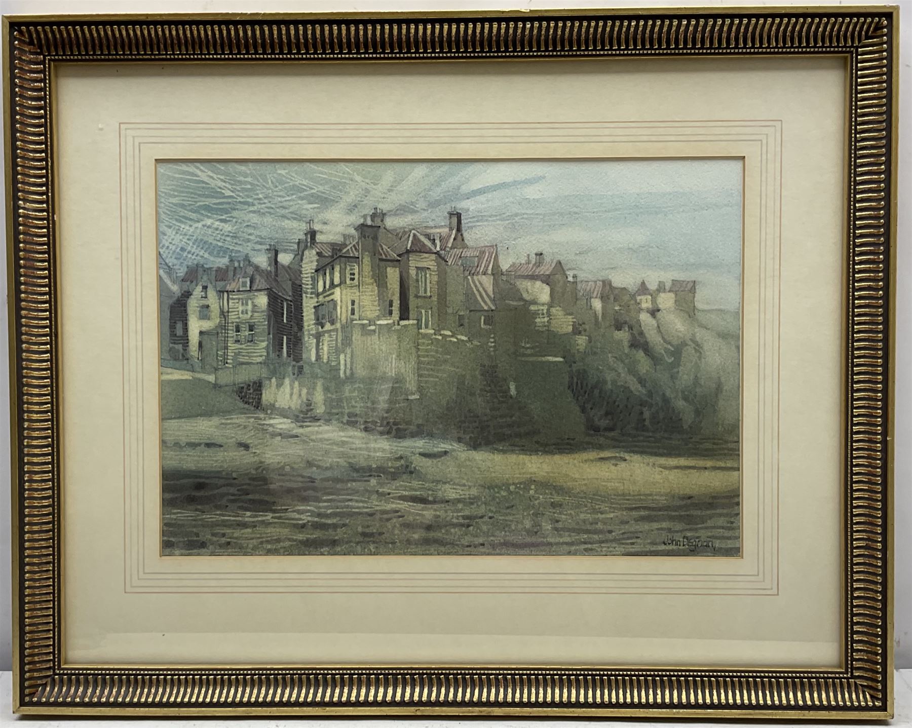 John Degnan (Northern British 1947-): Robin Hoods Bay, watercolour signed 23cm x 34cm 