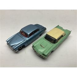 Eleven unboxed and playworn early die-cast models including Dinky Packard, Buick, two Jaguar Mark X and estate wagon, Corgi Mercedes-Benz 300S.L. Roadster, Ford Thunderbird, Citroen DS19 and Bentley Continental Sports Saloon, Spot-On Armstrong Siddeley Sapphire etc; all unboxed (11)