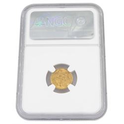 United States of America 1857 gold dollar coin, encapsulated and graded MS60 by NGC