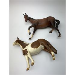 Beswick matte glazed Pinto Pony, together with a Beswick matte glazed bay horse