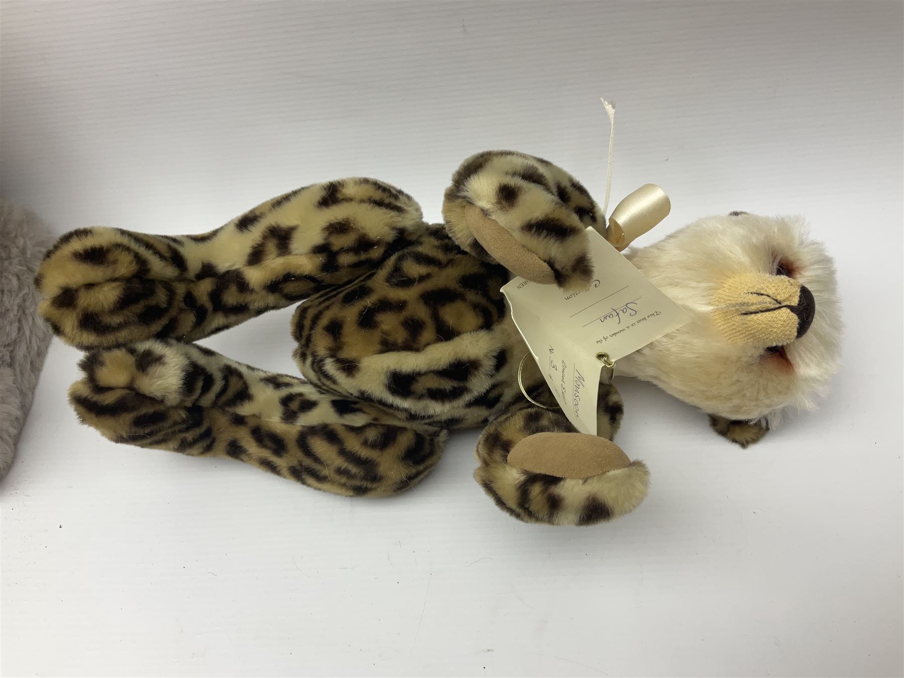 The Cotswold Bear Company - three limited edition teddy bears comprising ‘Lucas’ no. 1/1 H37cm and ‘Stonehenge’ no. 2/15 H39cm, both from the Back to the Wild Cub collection; and ‘Monsoon’ no. 3/10 H34cm from the Safari collection; all with original labels and purchase receipts (3) 