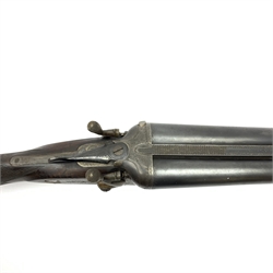 19th century Midland Gun Co. London & Birmingham 12-bore side-by-side double barrel hammer shotgun No.71386, stock and action only, barrels not in proof RFD ONLY